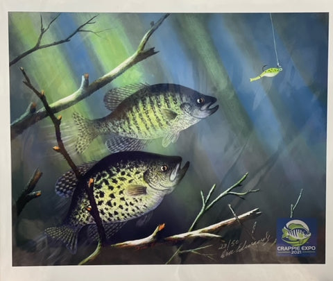 Official Stamp of the Crappie Expo- Signed Print